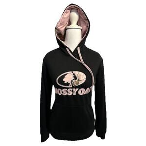 Mossy Oak Hoodie Women S Pink Camo Black Sweatshirt Pocket Break Up Country Cozy